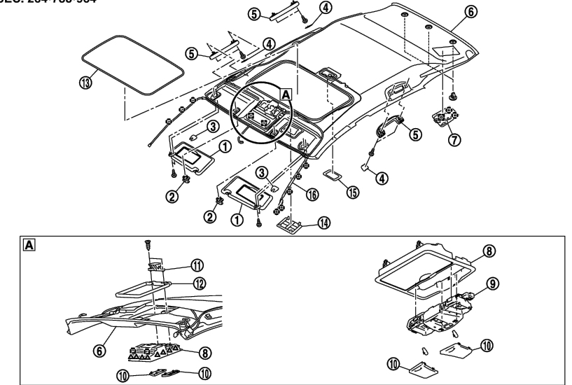Nissan Rogue Sunroof Exploded View
