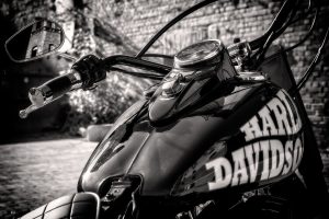 Harley Davidson Fuel Tank Black and White